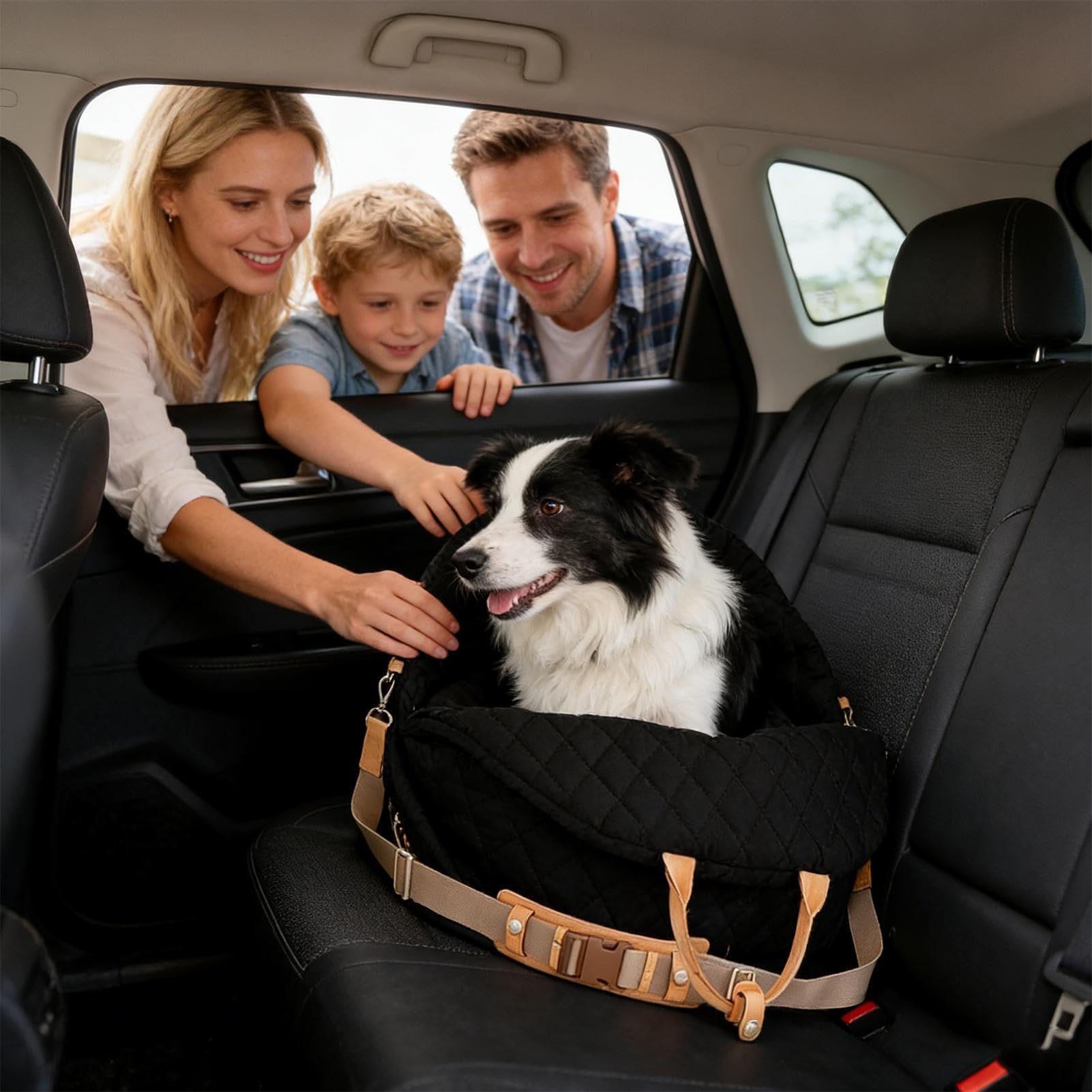 Asiento Canino Cama Suave Lavable portátil | Asiento Elevador y Transportín para Perros y Gatos para mascotas pequeñas, gatos, camionetas, SUV, viajes, camping y
