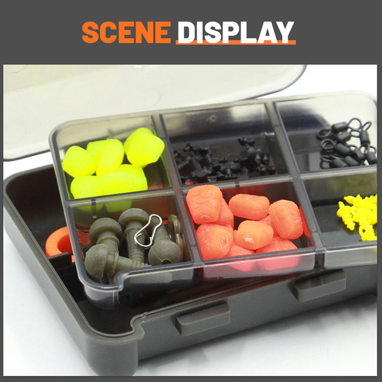 Boîte de rangement pour articles de pêche, plusieurs compartiments, hameçons, boîte de rangement