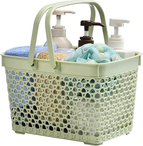Miniatura 8 de Cesta portátil para ducha, organizador de plástico con asa, cesta de almacenamiento para baño, dormitorio, cocina, campamento, gimnasio, jardín,