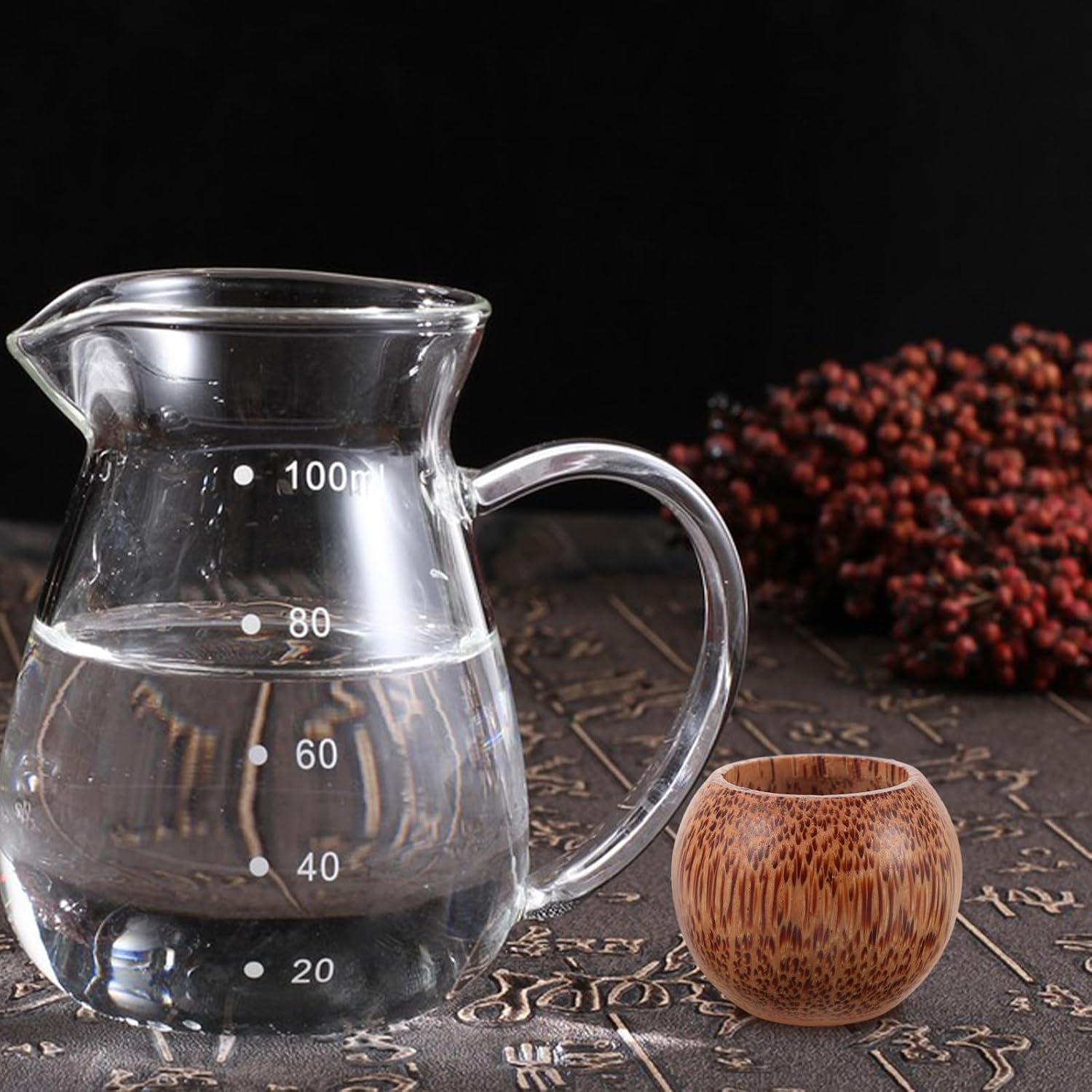 Wood Cup round Coconut Wood Mug for Water Espresso Serving