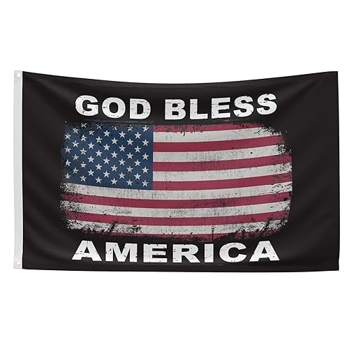 God Bless America Flag 3x5 Ft Double Sided Patriotic Usa Military Flags Outdoor Indoor Yard Lawn Decorations with Brass Grommets