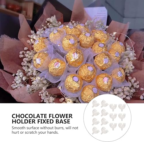 Miniatura 8 de Beavorty 60 soportes de chocolate transparente base de ramo de chocolate bandeja de chocolate redonda de plástico soporte de ramo de bolas de