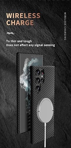 Miniatura 2 de Funda para Samsung Galaxy S22 Plus compatible con MagSafe Charger de fibra de carbono, delgada, ultra fina, fibra de aramida, antiarañazos, a prueba