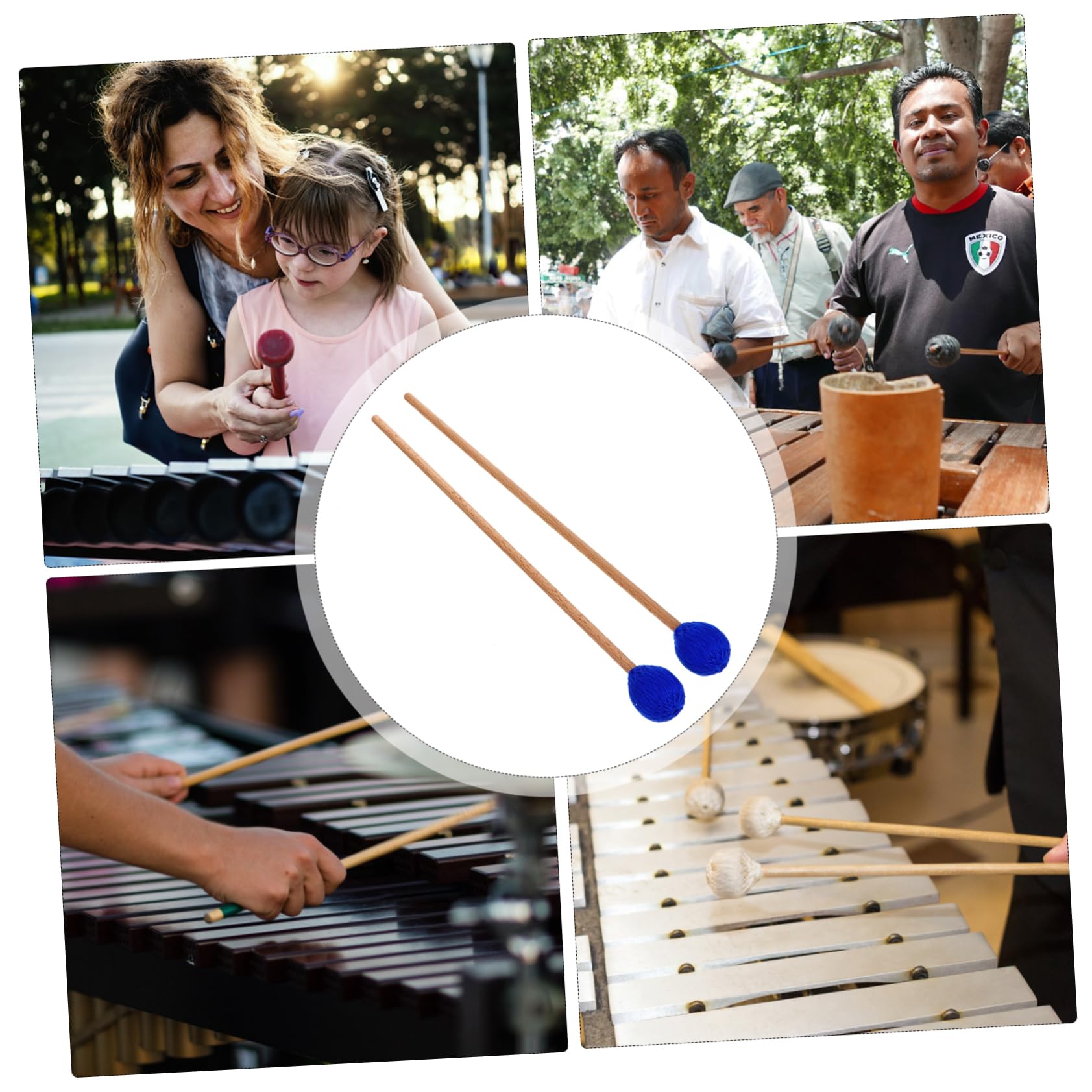 TOYANDONA 3pares Mallet De Percusión Arce Cabeza De Hilo Para Marimba y Glockenspiel Accesorio Musical Para Instrumentos De Percusión
