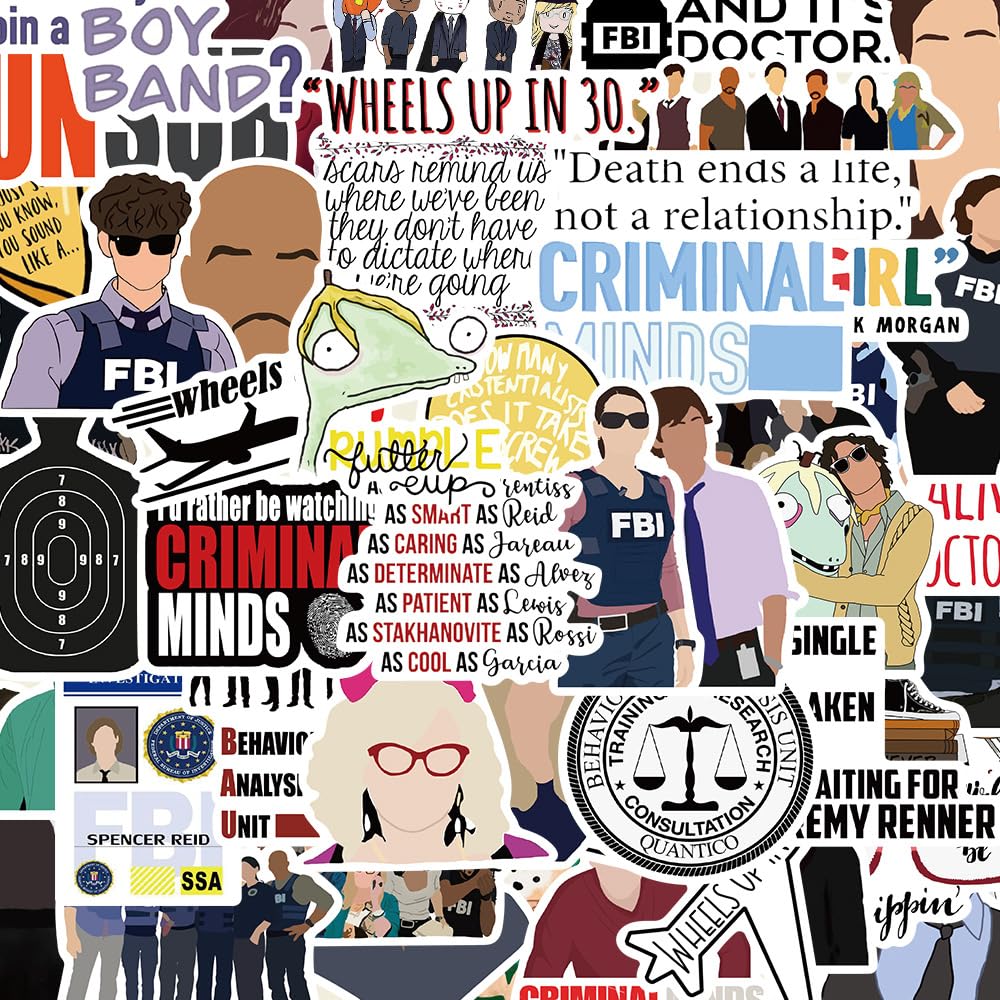 Lot De 50 Autocollants Criminal Minds - Vinyle Imperméable, Personnalisez Vos Affaires !