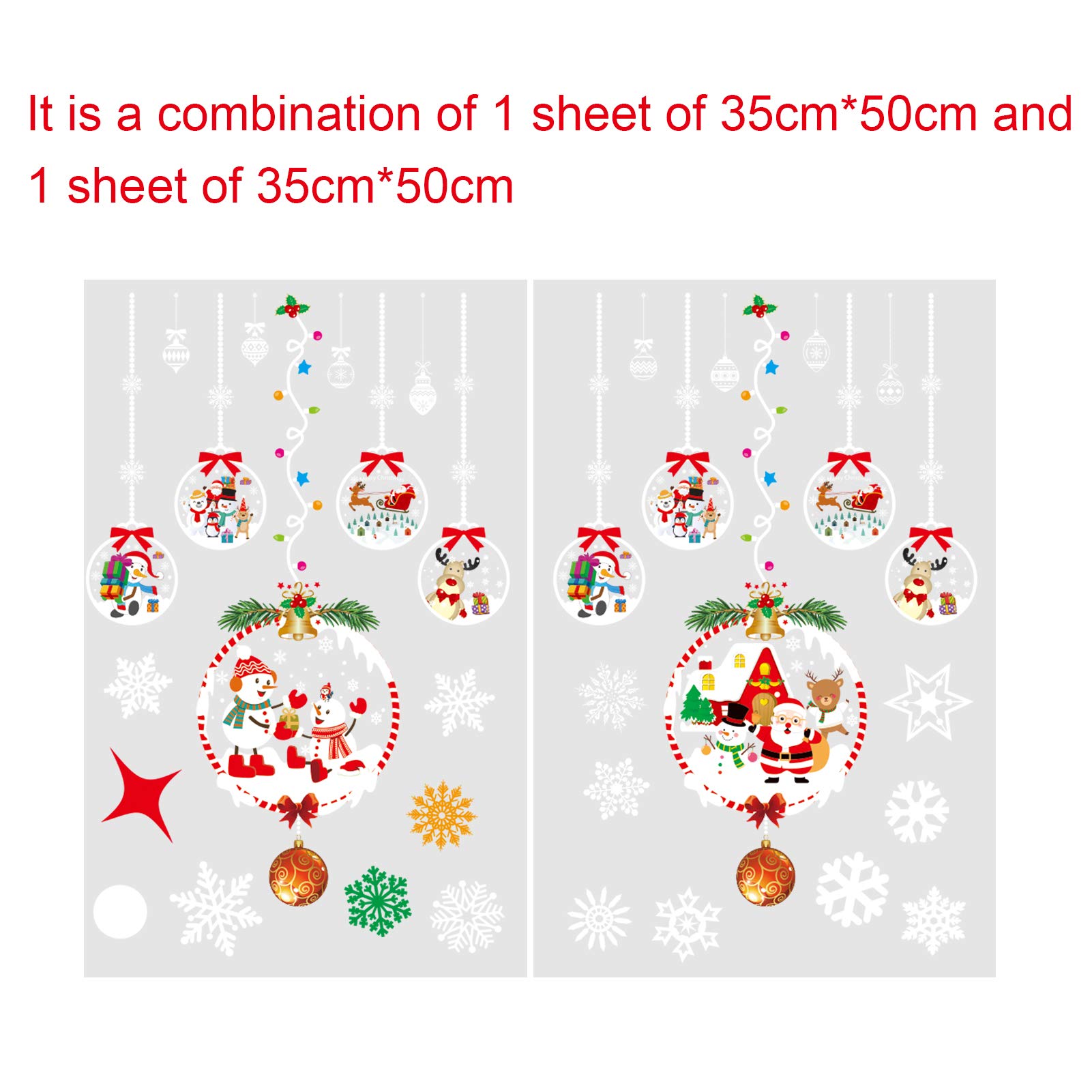 Autocollants Fenêtre Noël - Décorations Flocons De Neige - PVC électrostatique Réutilisable - Lot Motifs Festifs