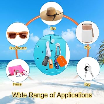 4Pcs Accessories Inserts Hooks for Bogg Bag, Carabiner Keychain, Key Holder Charms Compatible with Bogg Bags Beach Bag(White