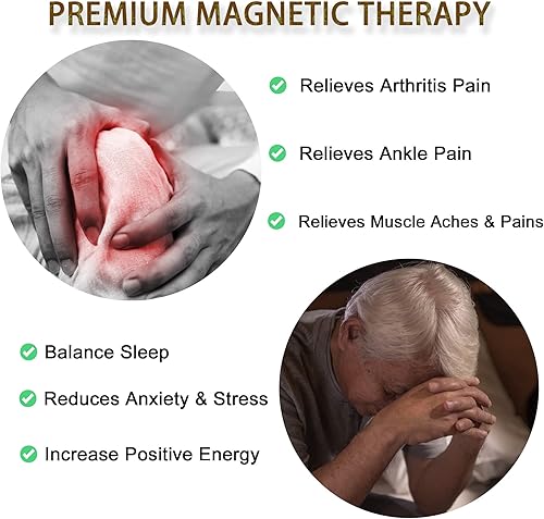 Miniatura 7 de Tobillera de cobre puro para hombre, pulsera de tobillo magnética de 10 pulgadas con imanes, regalo de joyería (tobillera para hombre), Metal, Imán