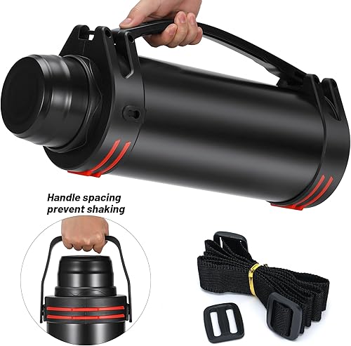 Miniatura 7 de Termosflask grande - Botella térmica de acero inoxidable de 202 onzas para viajar con taza sin BPA  Termos aislados al vacío de gran tamaño de 6