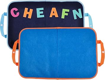 CHEFAN 2 Pack Felt Board for Kids, Portable Travel Storyboard, Preschool Activity Play Kits, Board Only, Blue