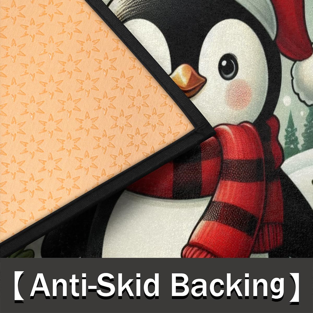 Christmas round qi festival Half Round Door Mat Non Slip Washable Semi Circle Area Rug Absorbent Soft Half Moon Rug Floor Mat for Indoor Outdoor Kitchen Bathroom Patio Front Door Mat Decor,a-17