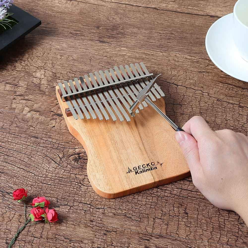 K17CAP Full Veneer Gecko Kalimba， 17 Keys Camphorwood Finger Piyano Supply Tuning Hammer ，Thumb Piano Keyboard Instruments