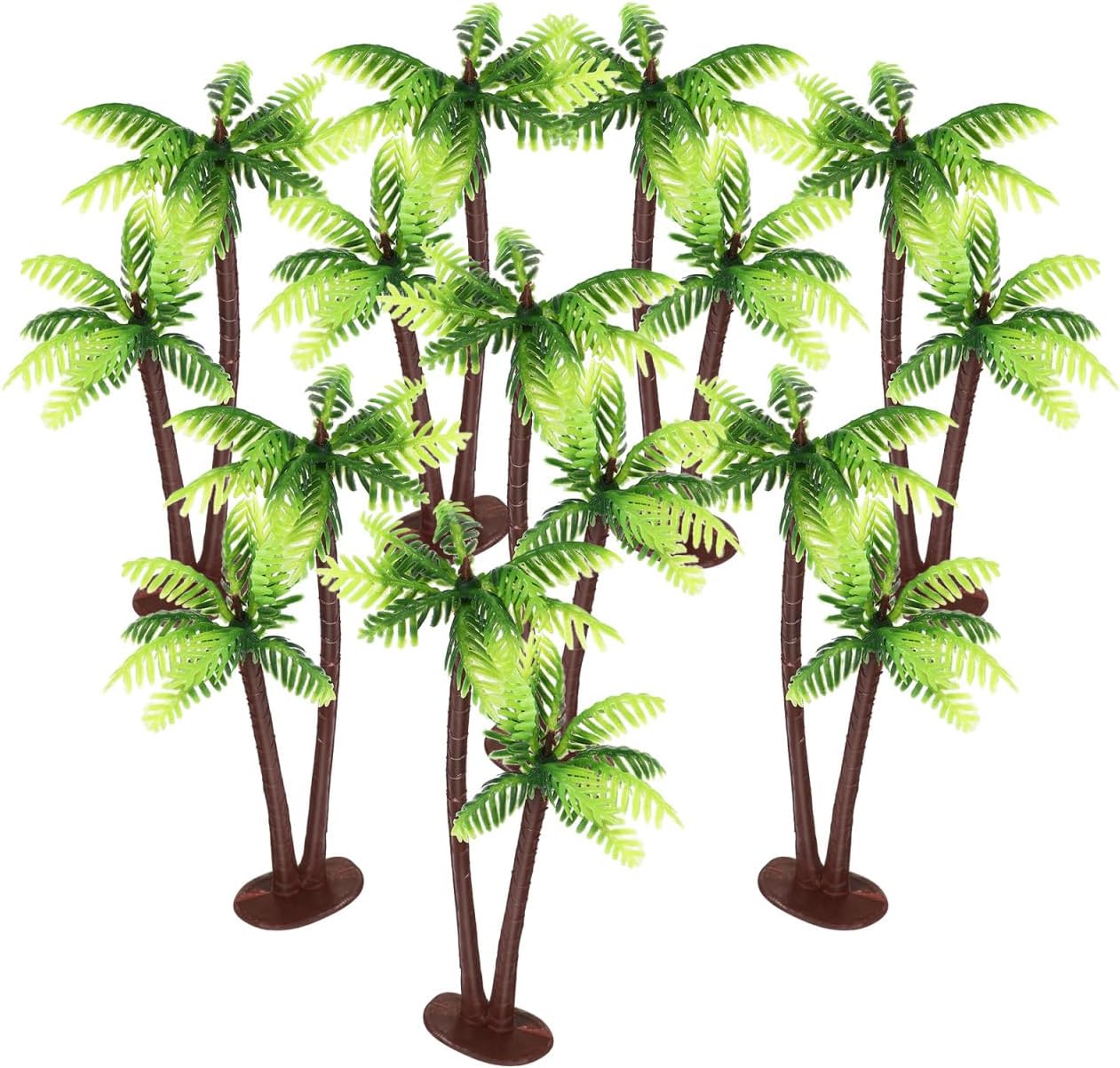 Abaodam 12 Pcs Miniature Plastic Coconut Palm Trees for DIY Micro Landscape Dollhouse Decor Fairy Garden Accessories Waterproof Mini Palm Tree Craft Supplies