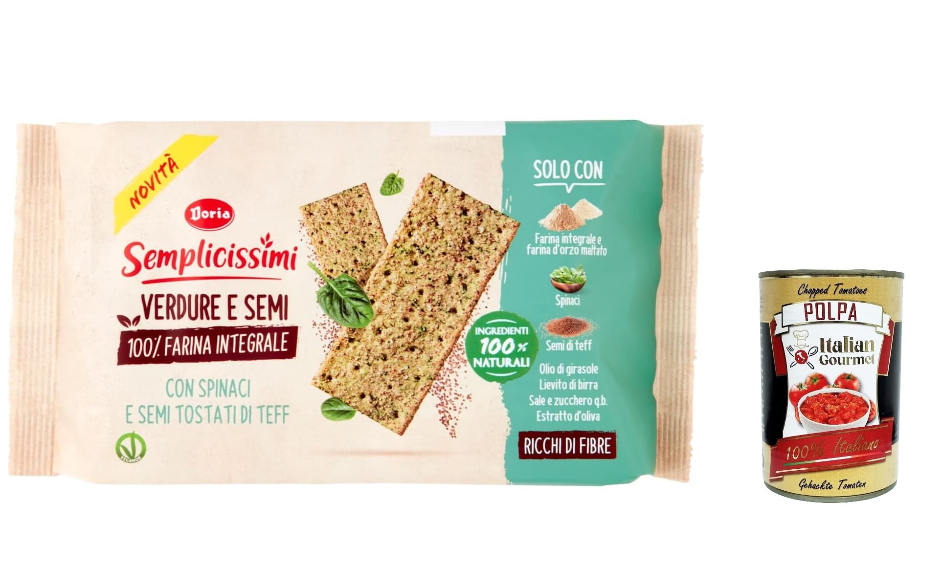 Italian Gourmet Semplicissimi Crackers spinaci e teff tostato 12 x 280g