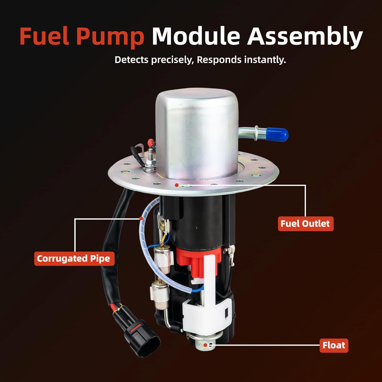 Fuel Pump Assembly Compatible with Suzuki GSXR600 2001-2003, GSXR750 2000-2003, GSXR1000 2001-2002 – Replaces 15100-35FV0