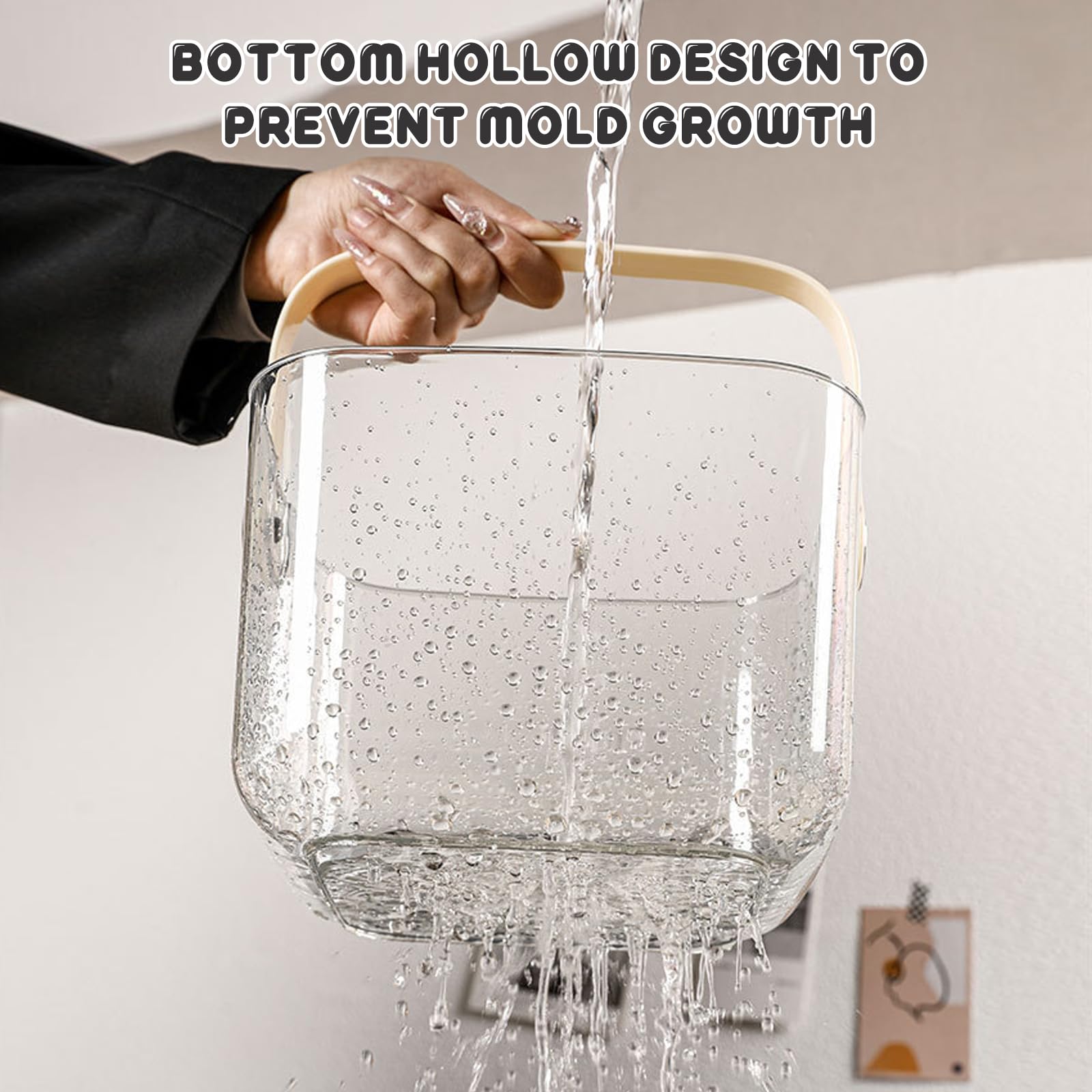 Balakaka Cestino per Doccia Portatile con Maniglia, Cesto Portaoggetti Con fori di Drenaggio, Gande Capacità Basic Cesto Portaoggetti per Bagno e Cucina
