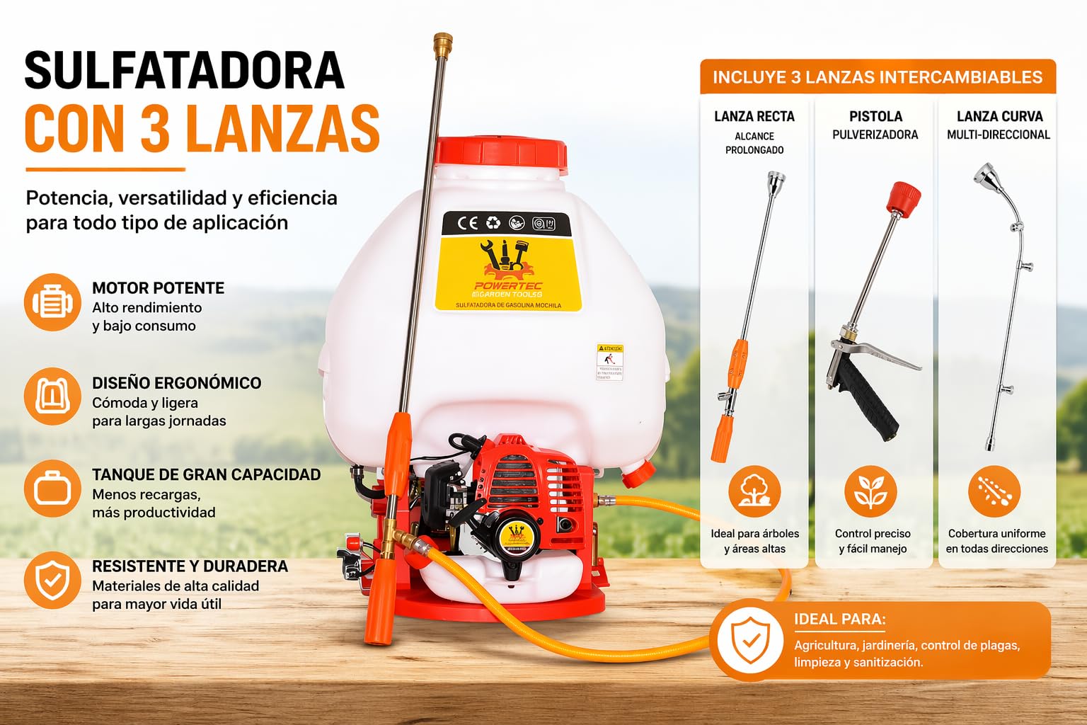 Mochila de sulfatadora de Gasolina de 30 litros