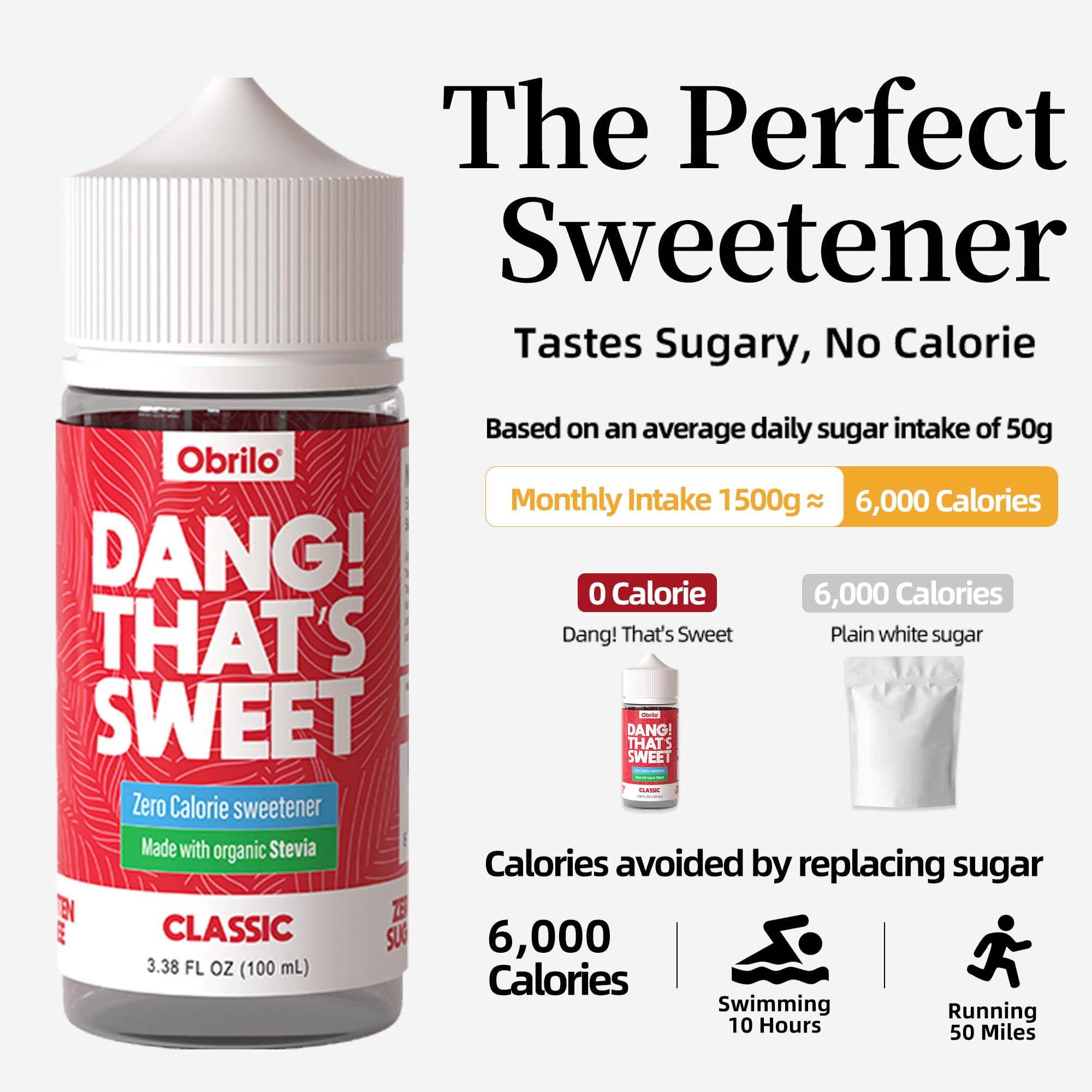 Amazon.com: Obrilo Zero-Calorie Sweetener Drops w/Organic Stevia -  Sugar-Free, Keto & Diabetic Friendly, Non-GMO, Liquid Sugar Substitute