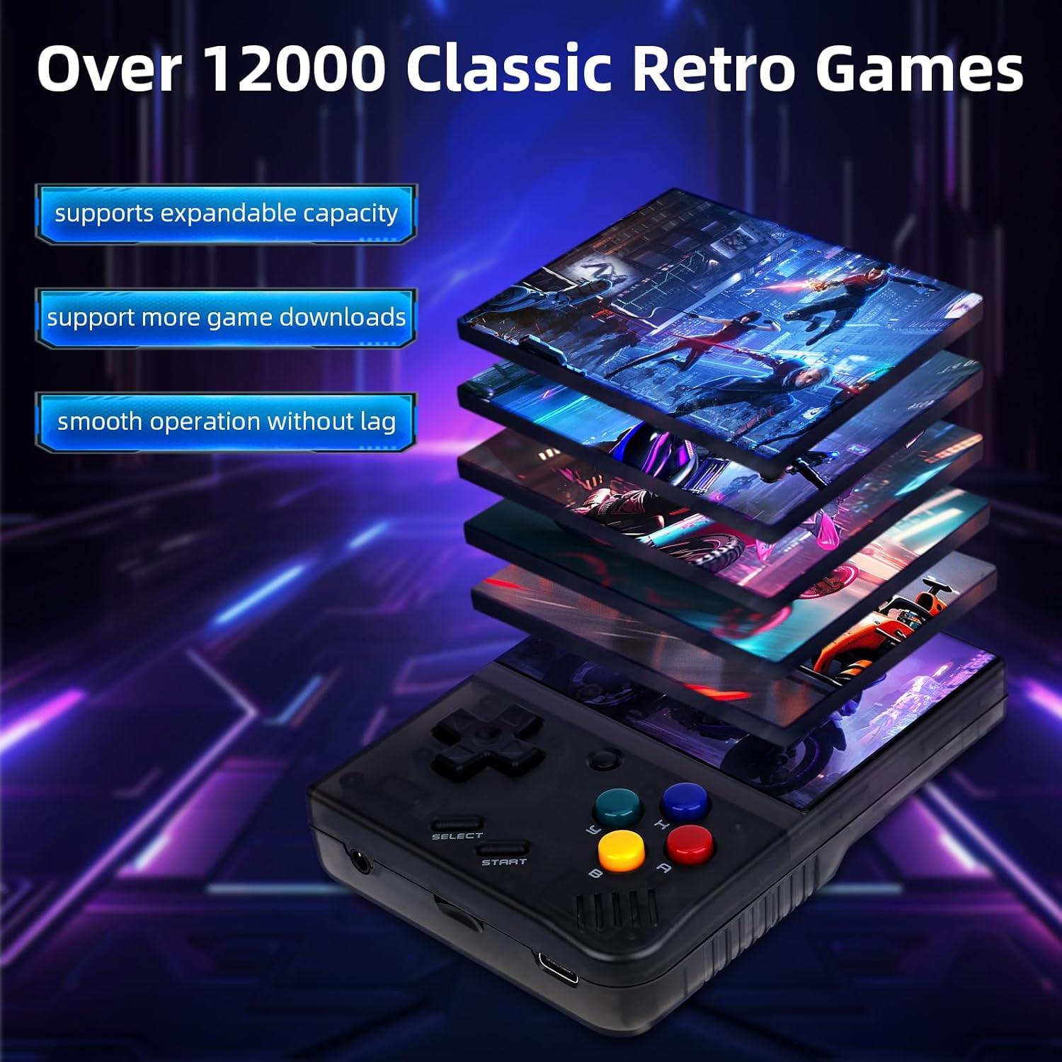 Miyoo Mini Plus,Handheld Retro Game Console 64GB,3.5-inch 640*480 IPS Screen 3000mAH Battery with Storage Case Casual Game Console Video Games Consoles(Black) 5 71Sag+FgbSL. AC SL1500