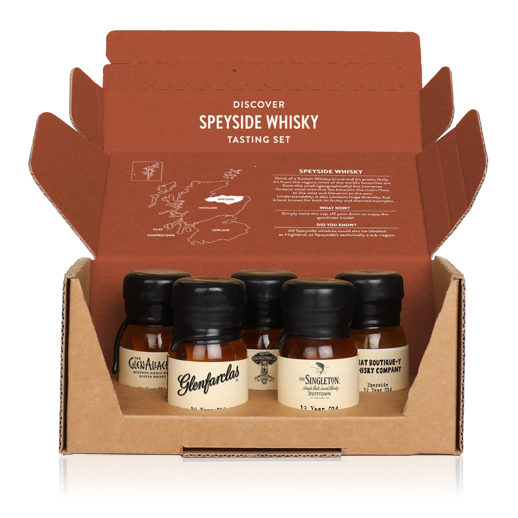 Drinks by the Dram Speyside Whisky Discovery Set - 5 x 3cl Drams of Scotch - Whisky Gift Set with Speyside and Single Malt Spirits