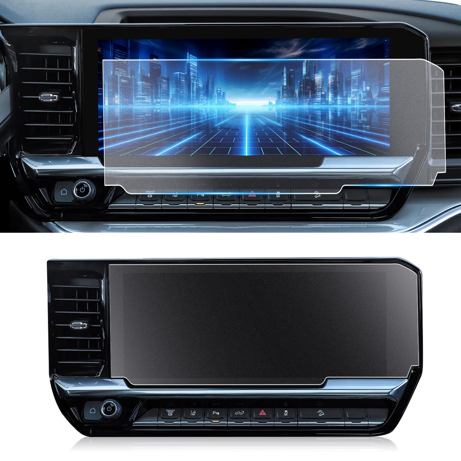 CDEFGMatte Glass Screen Protector for 2022-2025 2026 Chevy Silverado GMC Sierra 1500 2500HD 3500HD 13.4IN, Anti Glare Anti-Fingerprint Tempered Glass 2024 2025 2026 Silverado Sierra Truck Accessories