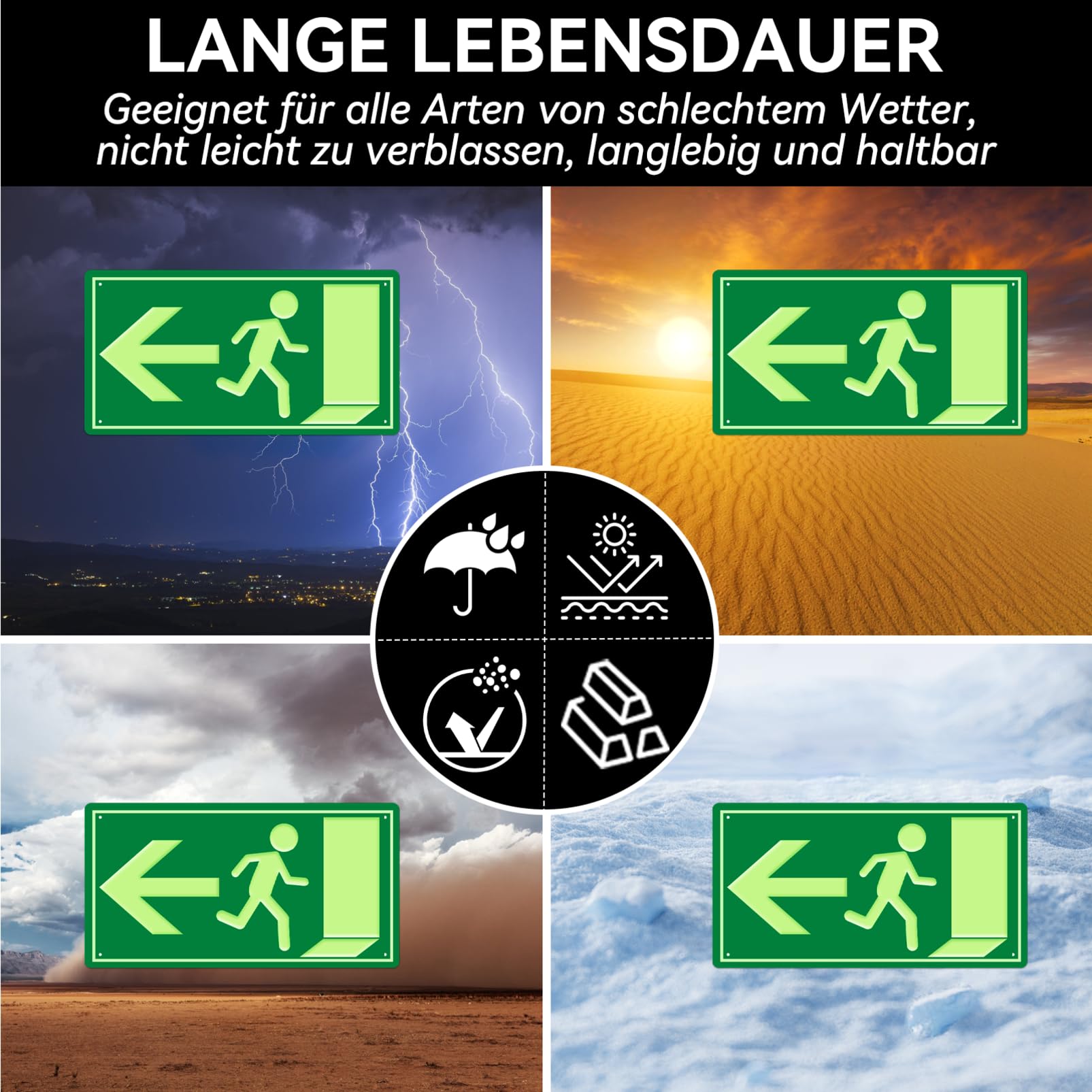 FKNSGR Lot De 2 Panneaux D'avertissement 24 Heures De Vidéosurveillance