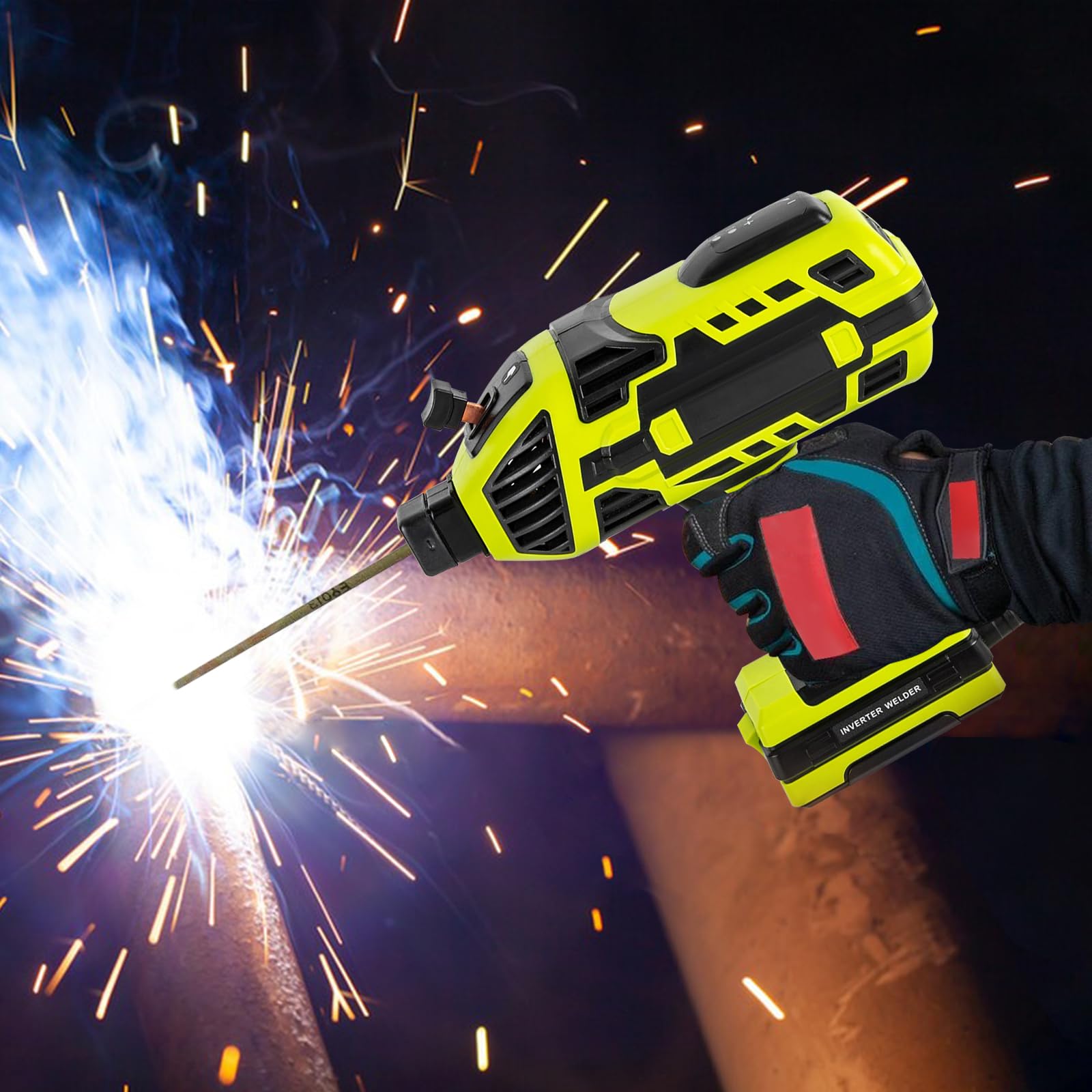 HAPPCUCOE 4600W Portable Welding Machine Handheld 20-120A 110V Handheld Arc Welder with 6 Variable Current Adjustment IGBT Inverter,for 3/32