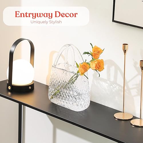 Miniatura 5 de Jarrón de bolsa, florero de bolsa de vidrio, florero de vidrio transparente, florero moderno, florero estético para flores, jarrón decorativo con