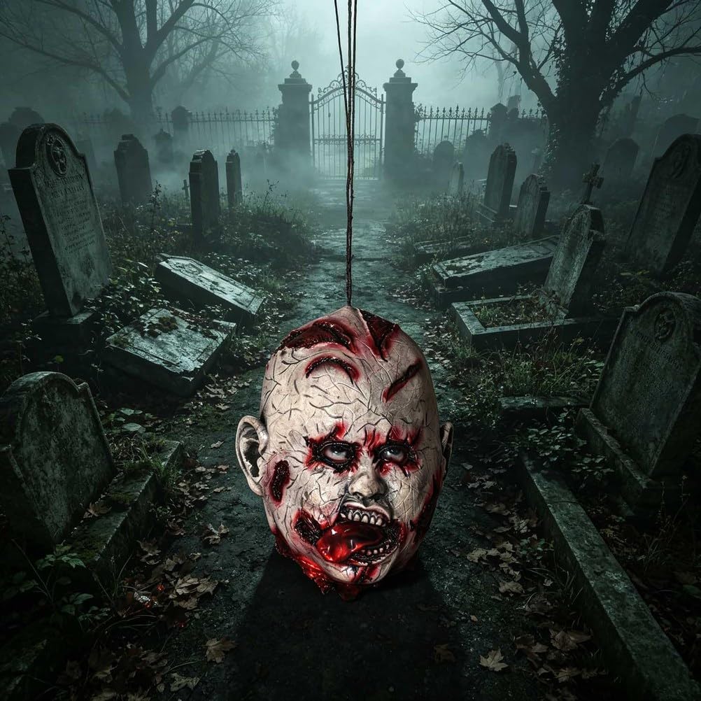 Décoration d'horreur Suspendue de Halloween,Zombie en Latex Sanglant