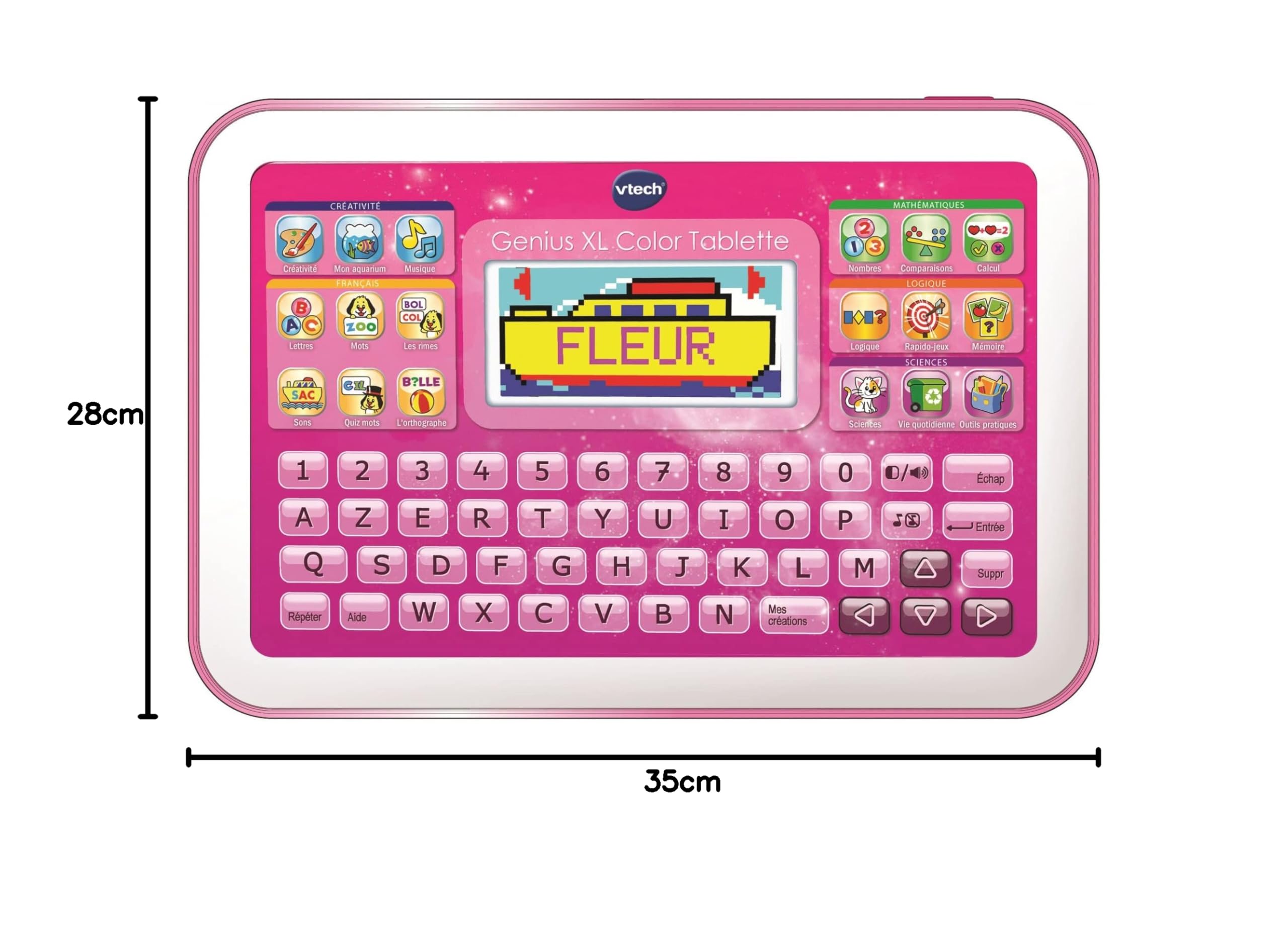 Vtech Genius XL Tablette Ordinateur pour Enfant Rose Version FR