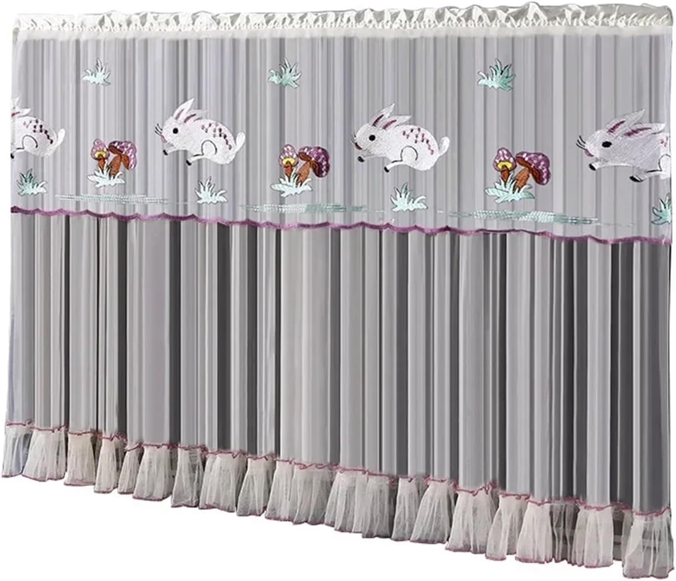 対応 テレビカバー 32 インチテレビダストカバー刺繍レース生地防塵カバーホームリビングルーム壁掛けテレビダストカバー装飾 屋外テレ