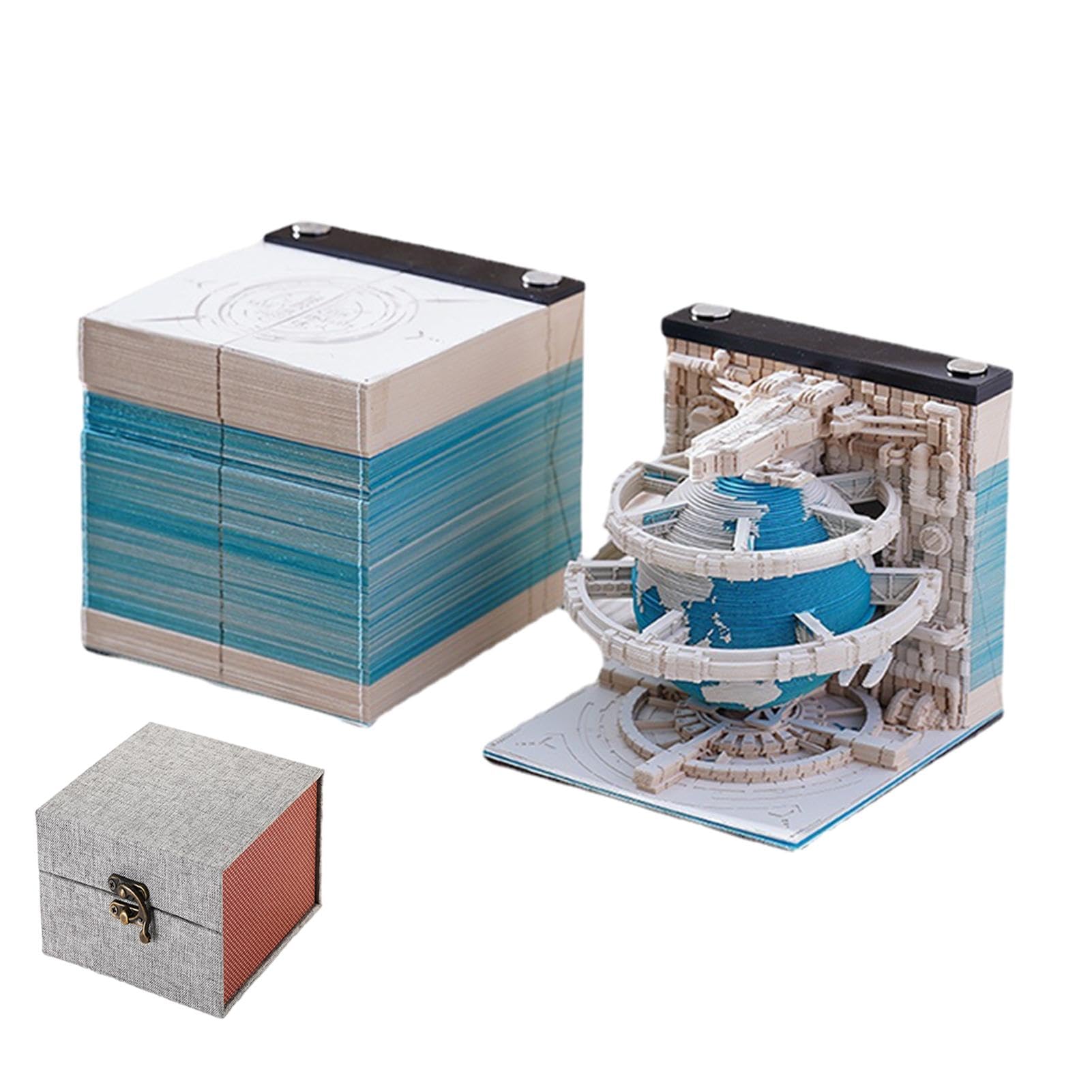 3D Notizblock, 3D Kalenderblock | Kreativer Notizblock Kalender Tischkalender Modell Erde | Robuste und glatte Haftnotizen für Geburtstag, Neujahr, Weihnachten, Ostern
