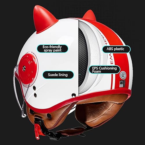Miniatura 2 de Casco retro para motocicleta 34 de cara abierta aprobado por DOTECE para adultos, motocicleta eléctrica, medio casco de calle, carreras de