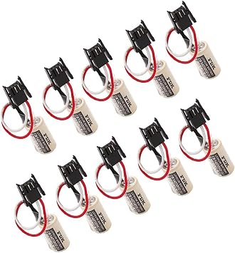 [10-Pack] CR14250SE 3V Lithium Battery for FDK CR14250SE 1/2AA Battery for Backup Power Supply, 3Pin Plug