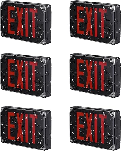 Miniatura 11 de LEONLITE Señal de salida LED roja, luz de salida de ubicación húmeda con batería de respaldo, certificación UL, iluminación de emergencia cableada