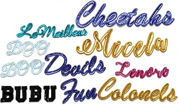 Custom Iron On Sequin Name Patch, Personalized Embroidered Shining Name Patches for Girls Jacket, Hat, Tshirt, Hoodies, Sweatshirt, Backpack Sequin Name