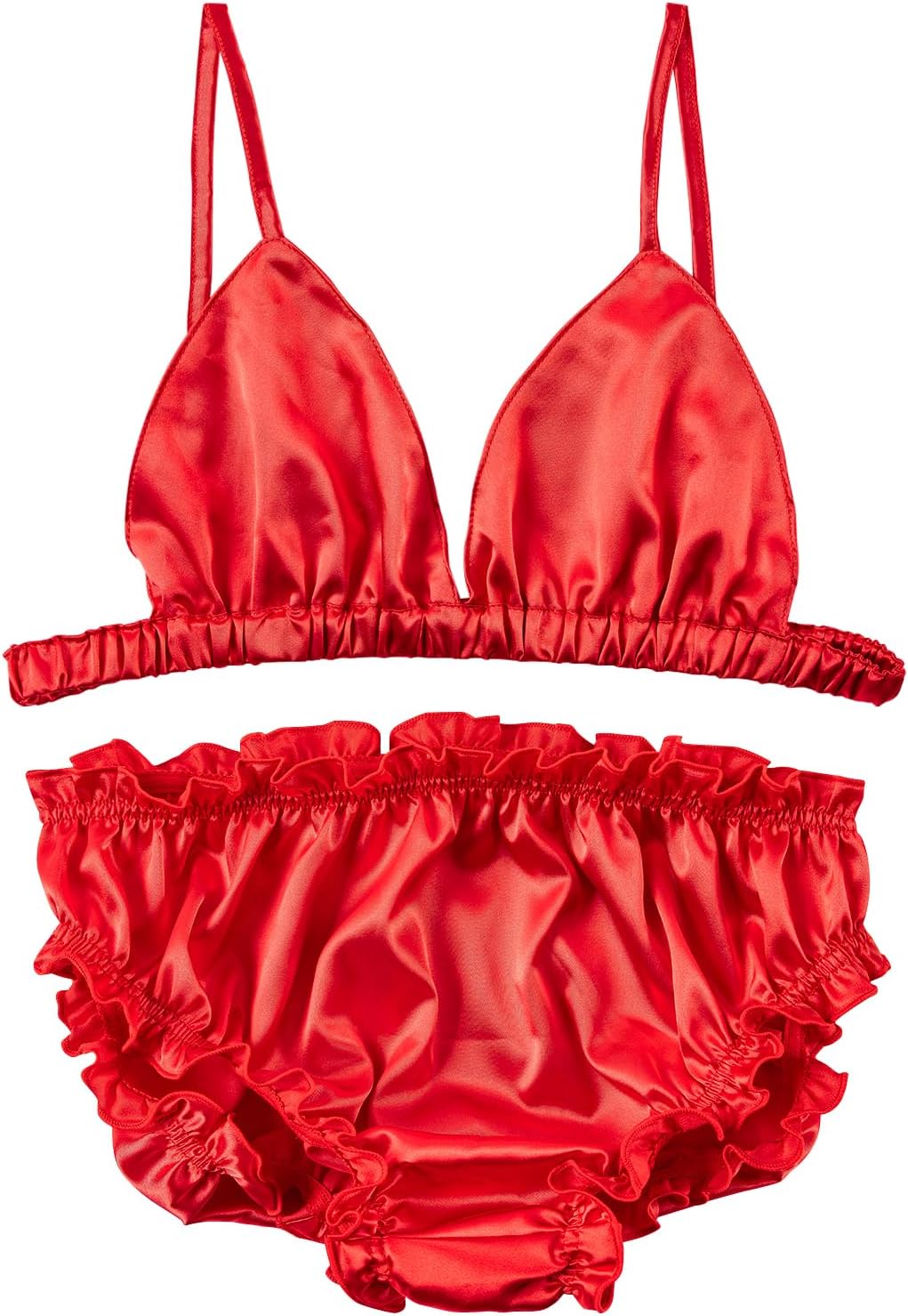 Mens Sissy Bra Set Swimsuit Satin Panties Sexy Bikini Lingerie Outfits Crossdresser Underwear