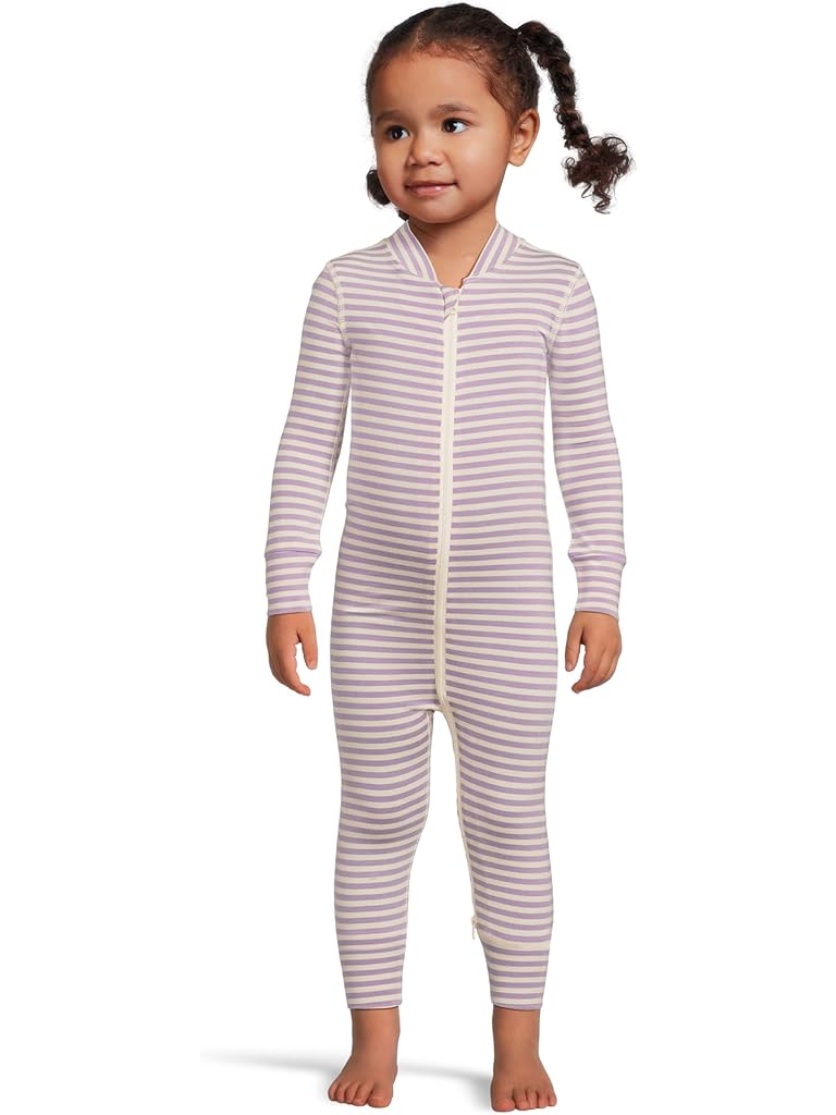 Purple Hanna Andersson Striped 2-Way Zip Sleeper in HannaSoft™ (Infant/Toddler)