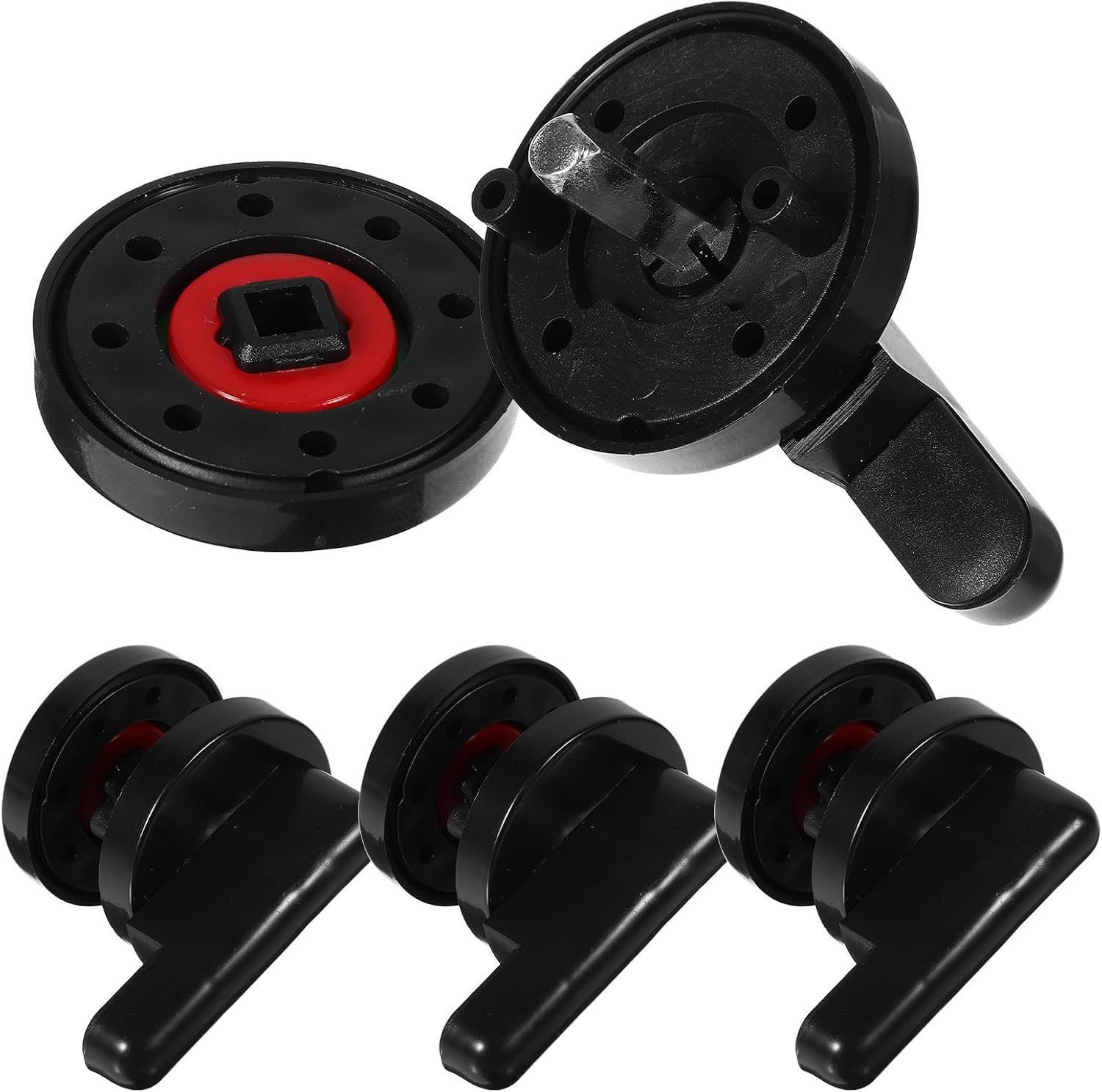 Plastic 4pcs Green Bathroom Lock Door Red Indicator Partition | Plastic Build, Black Finish, Polished Surface, Hospitals and Restaurants