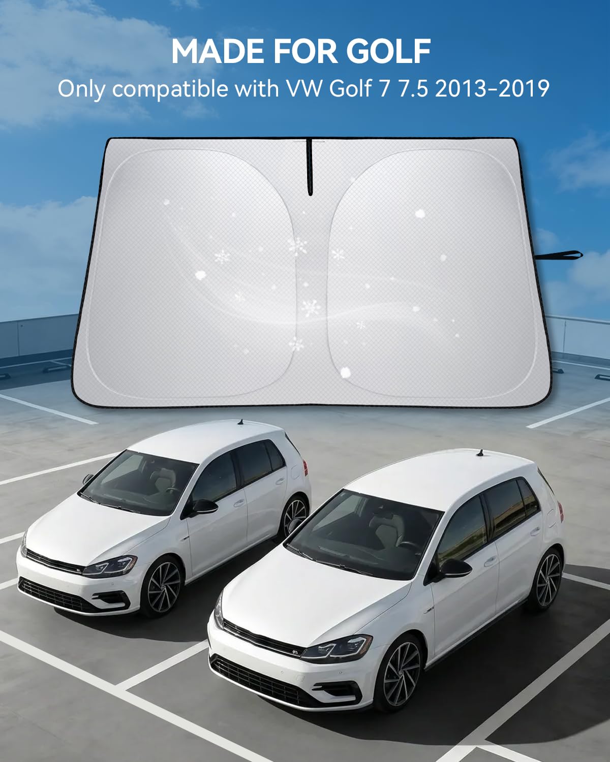 Parasole Parabrezza Per VW Golf 7 7.5 MK7 2013-2019 Ripiegabile Protezione Visiera Solare Con Tasca Portaoggetti Blocca Raggi UV Ombrello Da Sole