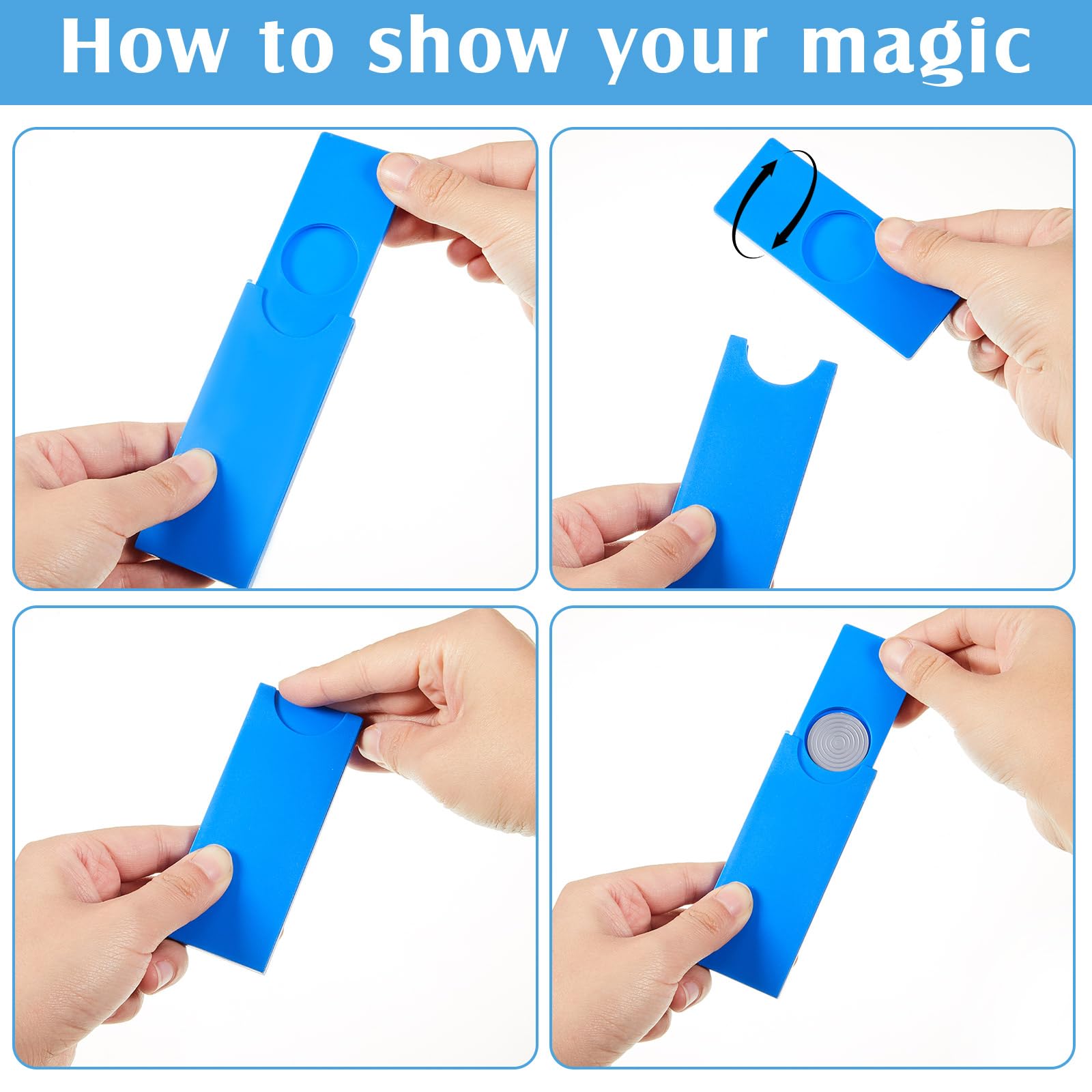 8 unids Magic Trick Coin Slider Cases Magic Coin Desapareciendo Caja mágica Recuerdos de Fiesta Juguetes Escenario Mago Accesorios Truco de Magia Accesorios Truco de Magia 3