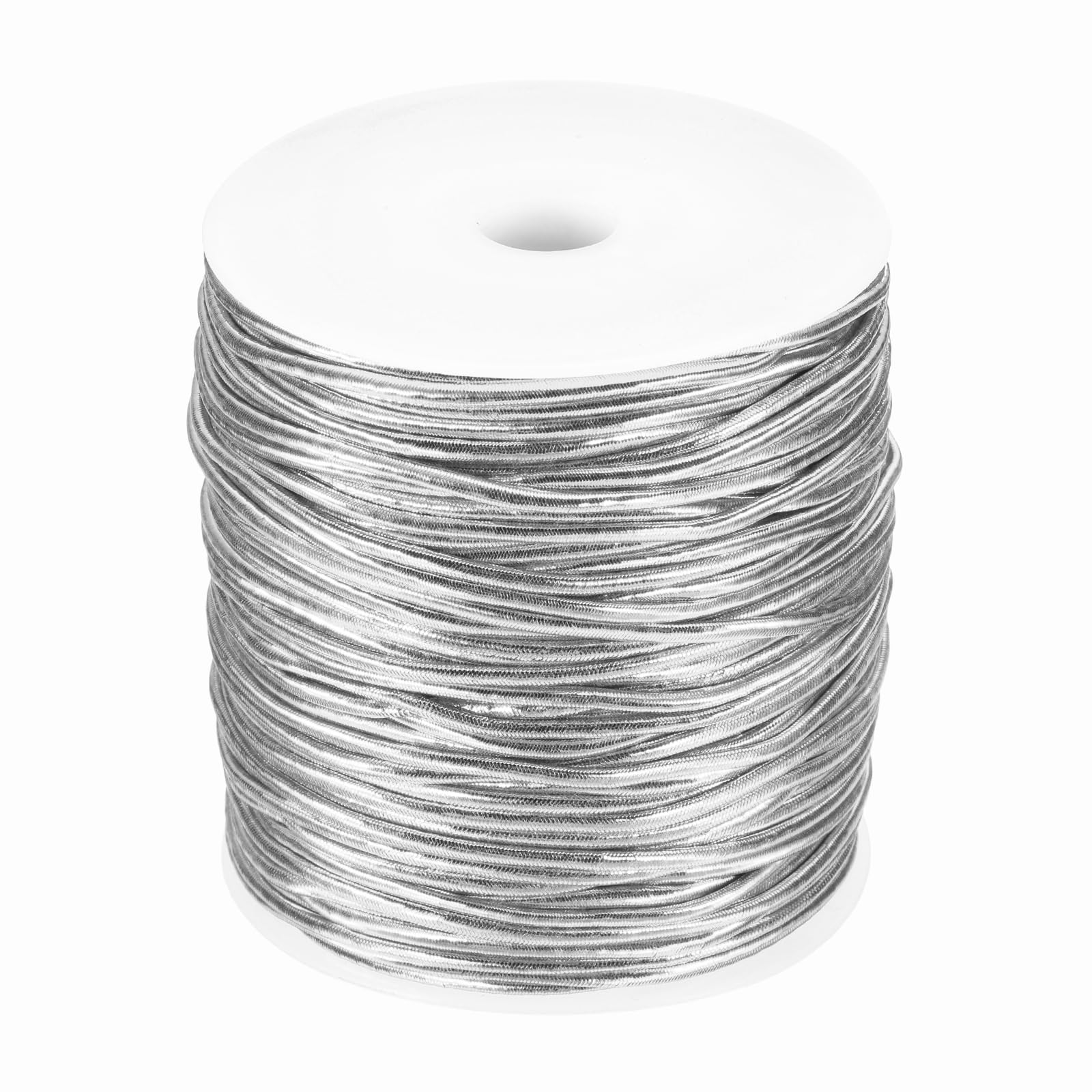 Cordones elásticos metálicos de 2 mm para manualidades, cuerda plateada de 100 m