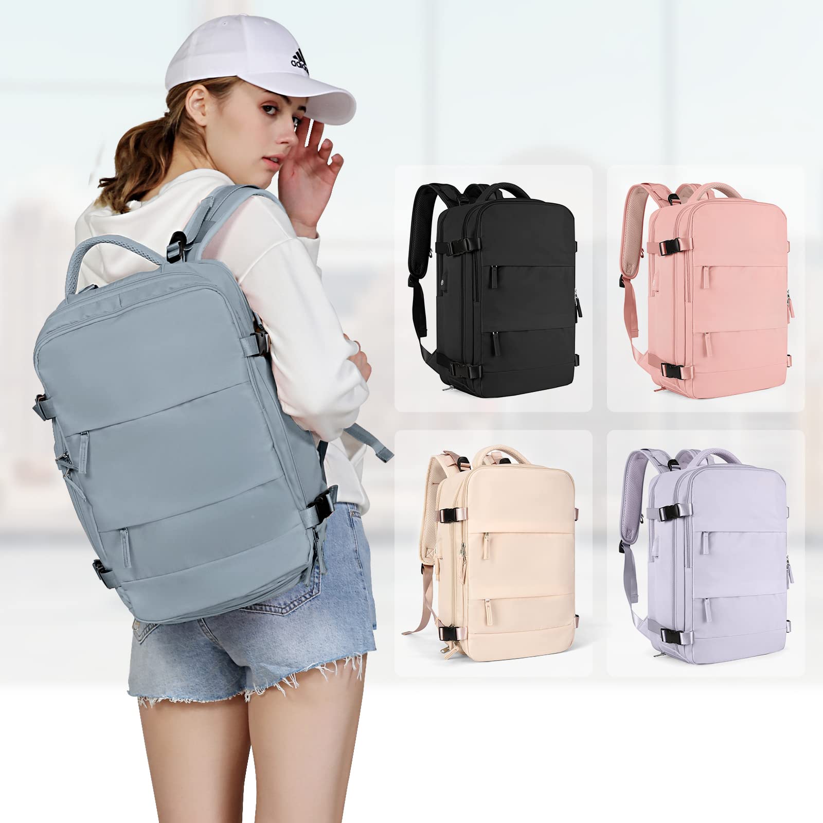 SZSYCN Borse da cabina per Ryanair 40x20x25 Bagaglio a mano Easyjet 45x36x20,zaino viaggio 40x20x25 Ryanair,zaino casual per laptop da 14 pollici per scuola con porta di USB