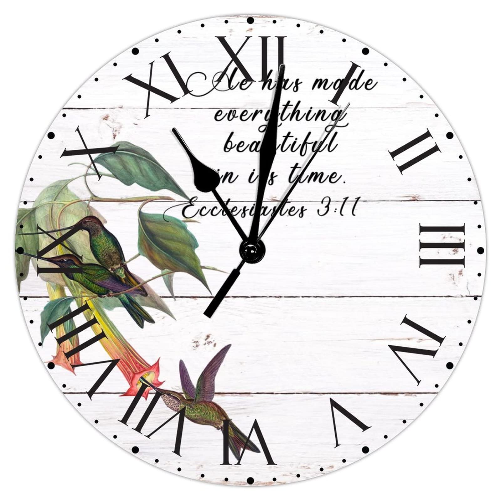 Horloge murale ronde silencieuse PVC chiffres romains pour chambre enfant