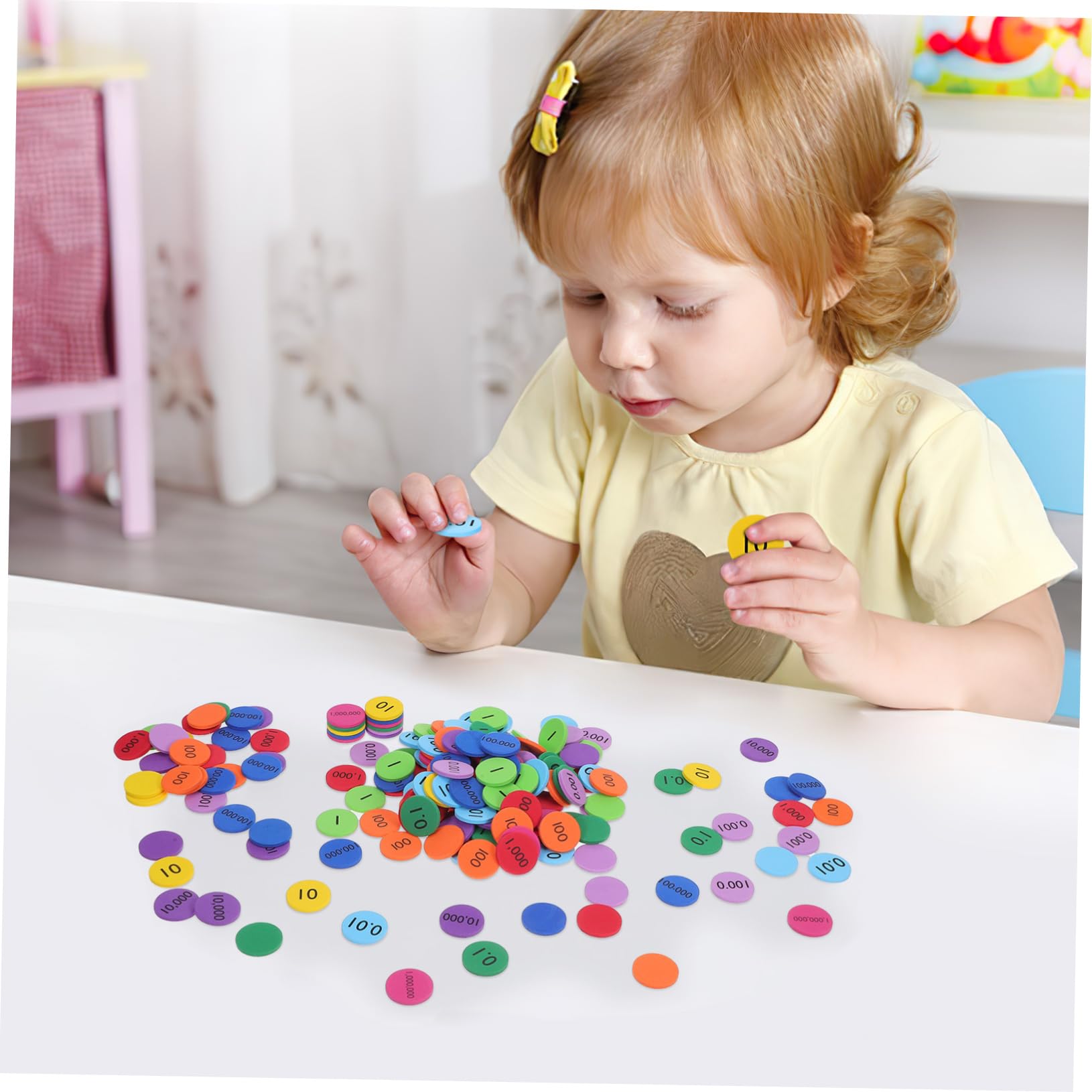 Hemobllo 4 Set Dischi Posizionale Colorati in Eva Per Apprendimento Matematica Dischi Rotondi Educativi Per Riconoscimento Numerico E Colori Materiale Didattico Per Scuola E 300 Pezzi*4