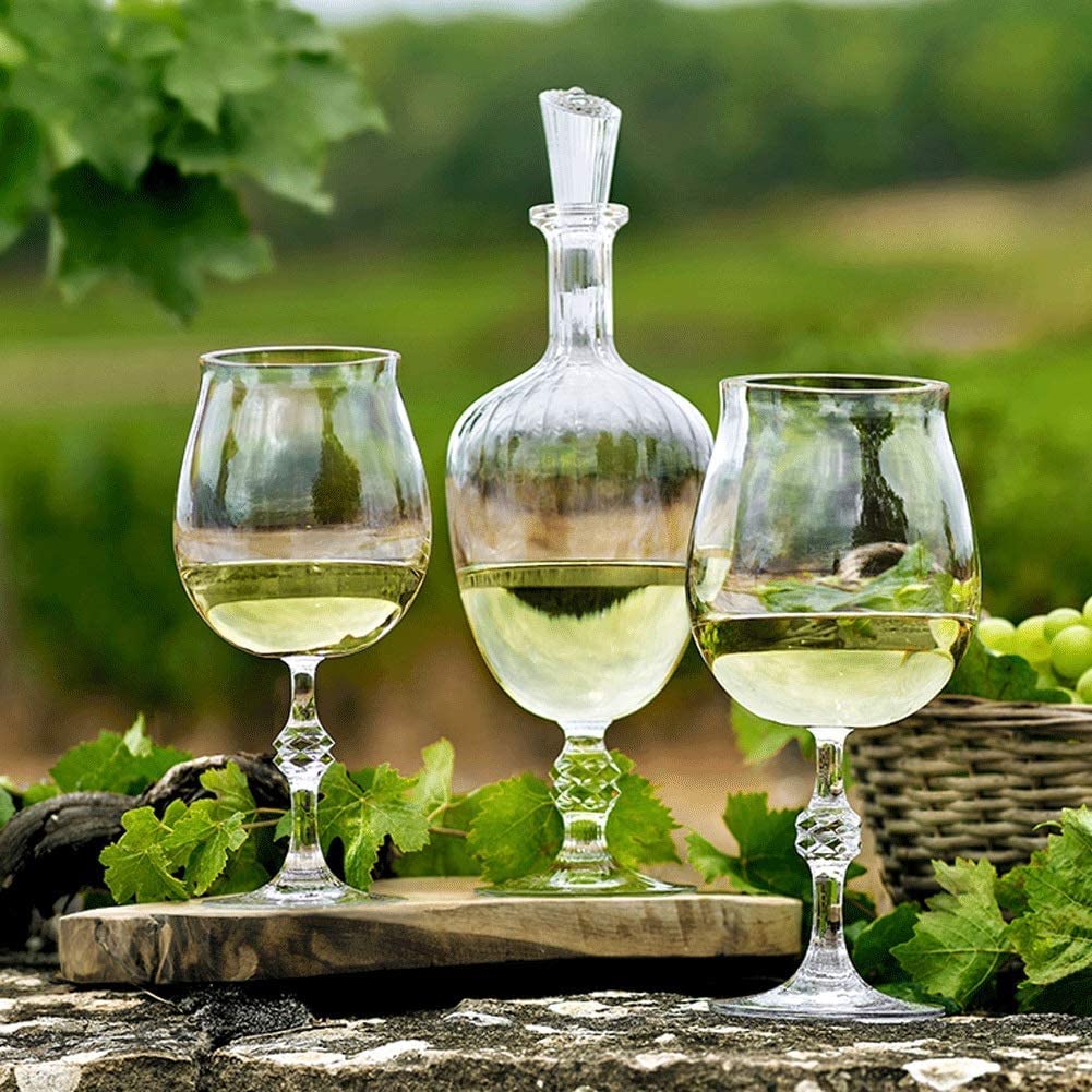 Clásico Juego Transparente de 2 Copas de Vino para degustación de cristalería Elegantes Copas de Vino Tinto aptas para lavavajillas Vino Exquisito cristalería Copa