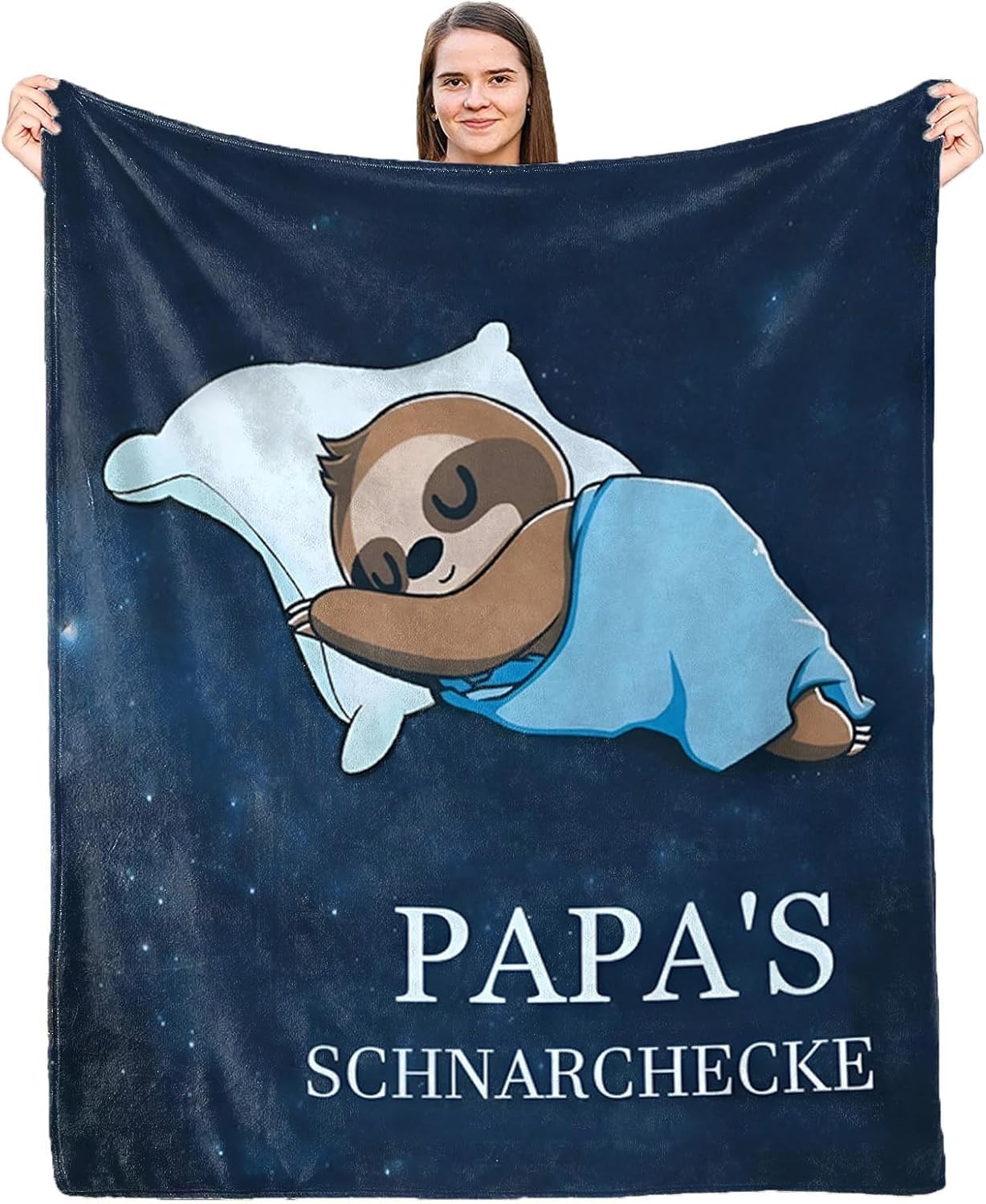 Koc z leniwcem, miękki i ciepły koc, koc na sofę, koc flanelowy dla dzieci i dorosłych, przytulny, nadaje się do prania, na łóżko, sofę, 200 x 200 cm (07, 200 x 200 cm)