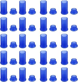 sourcing map Tapones para conectores solares, 50 unidades, resistentes a la intemperie, IP67, macho y hembra, 26 mm x 14 mm, para conectores de panel solar, color azul