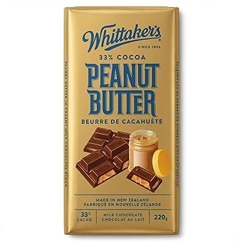Whittakers Chocolate Block 200g Made in New Zealand Peanut Butter