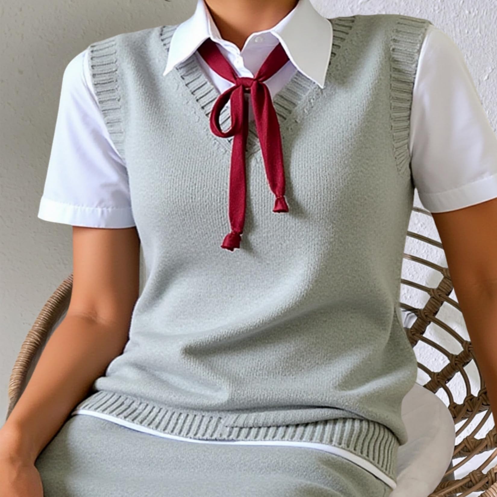 Dawwoti Donne Maglione Lavorato A Maglia Gilet Senza Maniche Pullover Carro Armato Del Cotone Top Maglia